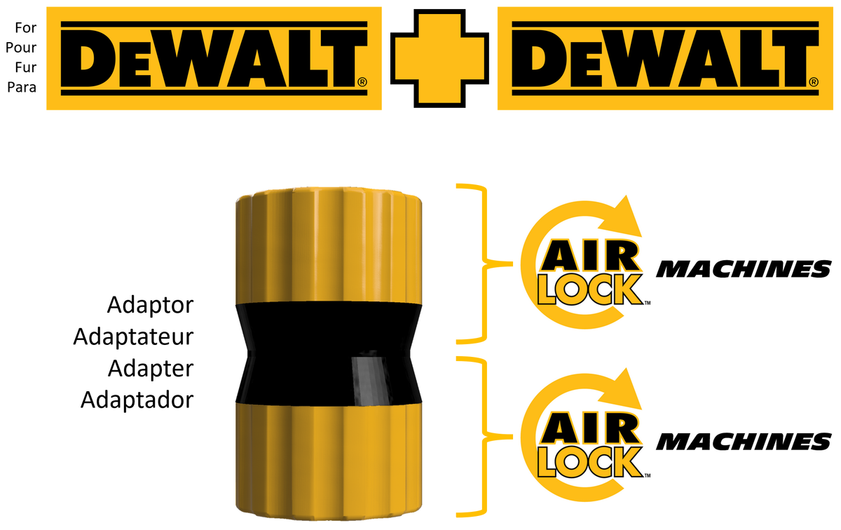 Adaptateur de raccordement DeWalt Airlock vers DeWalt Airlock