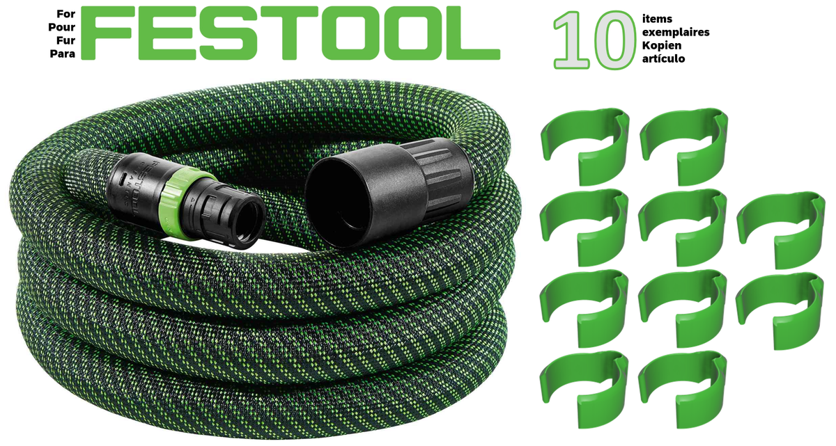 10 clips pour tuyau lisse aspirateur Festool CTL CTM CTH