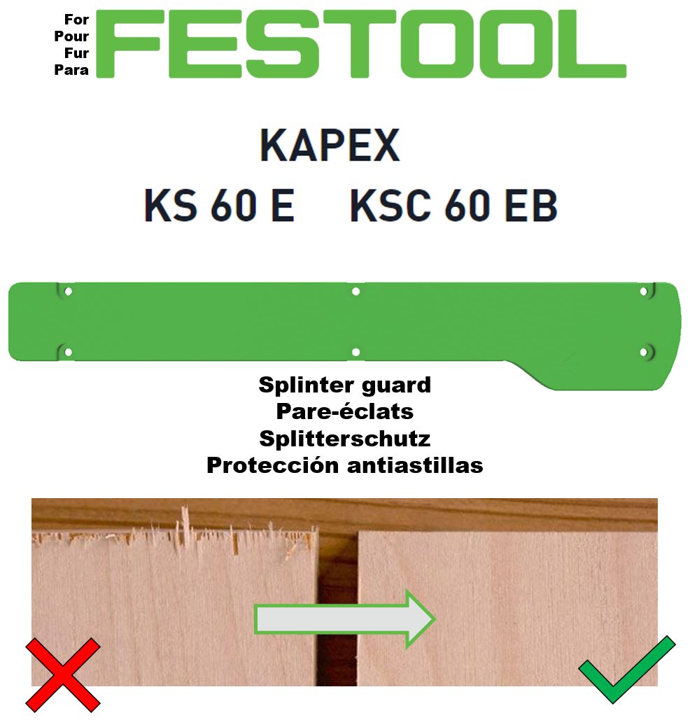 Pour scie à onglets radiale Festool Kapex KS 60 KSC 60 : pare-éclats