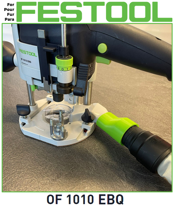 Pour défonceuse Festool OF 1010 - Embout d'aspiration droit