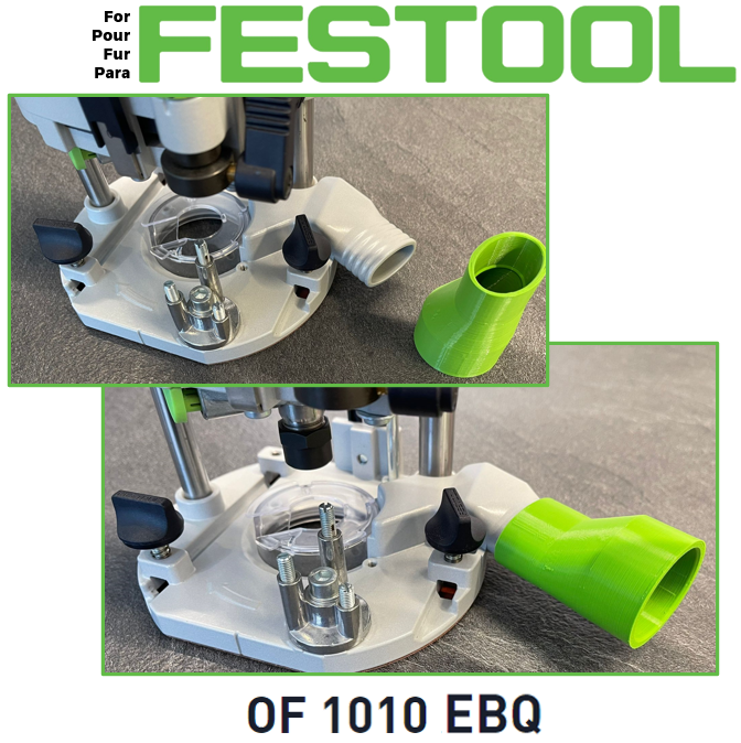 Pour défonceuse Festool OF 1010 - Embout d'aspiration droit