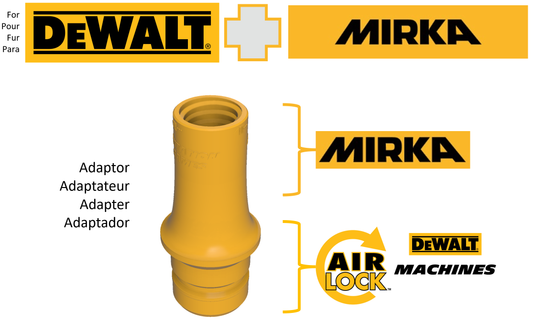 Adaptateur de raccordement pour aspirateur DeWalt Airlock vers machines Mirka